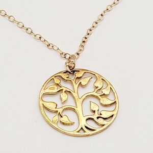 Athena design gold plated tree necklace